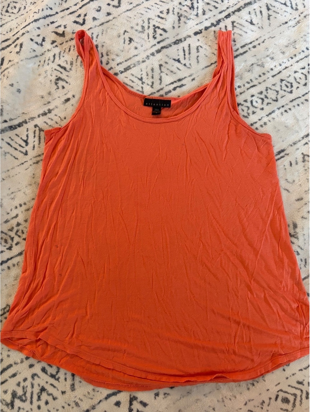 Attention Women's XL Orange Sleeveless Tank Top